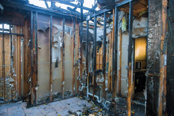 Professional Fire Damage Restoration technician working in Coldwater, MI